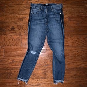 EXPRESS JEANS JEGGINGS WITH BLACK SIDE STRIPE